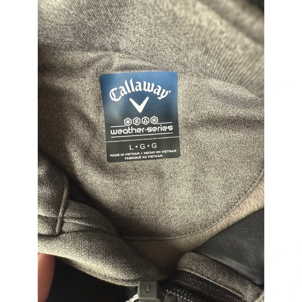 Callaway Weather Series Mens Large Full Zip Quilted Golf Jacket Gray Black NEW